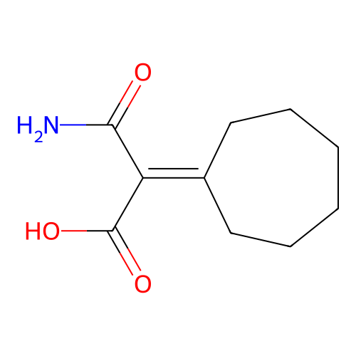 3-Amino-2-cycloheptylidene-3-oxopropanoic acid structure