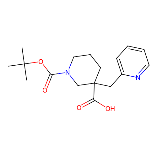 1-[(tert-butyl)oxycarbonyl]-3-Pyridin-2-ylmethylpiperidine-3-carboxylic acid structure