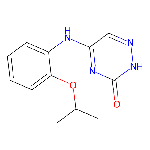 5-(2-propan-2-yloxyanilino)-2H-1,2,4-triazin-3-one structure