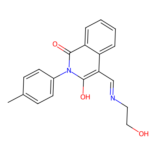 4-[(2-hydroxyethylamino)methylidene]-2-(4-methylphenyl)isoquinoline-1,3-dione structure
