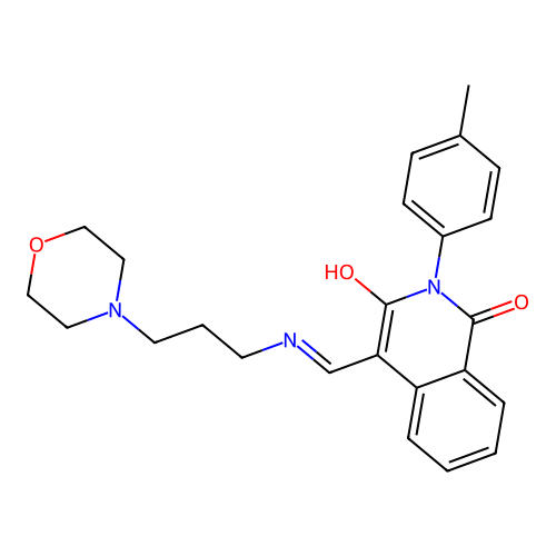 2-(4-methylphenyl)-4-[(3-morpholin-4-ylpropylamino)methylidene]isoquinoline-1,3-dione structure