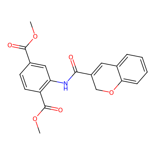dimethyl 2-(2H-chromene-3-carboxamido)terephthalate structure