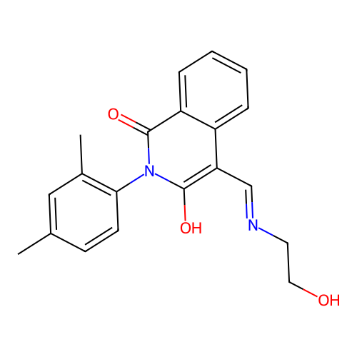 2-(2,4-dimethylphenyl)-4-[(2-hydroxyethylamino)methylidene]isoquinoline-1,3-dione structure