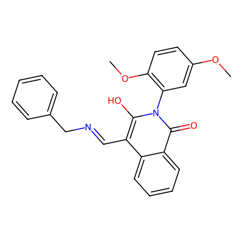 4-[(benzylamino)methylidene]-2-(2,5-dimethoxyphenyl)isoquinoline-1,3-dione structure