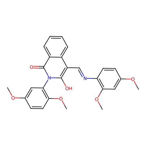 (4E)-4-[(2,4-dimethoxyanilino)methylidene]-2-(2,5-dimethoxyphenyl)isoquinoline-1,3-dione structure