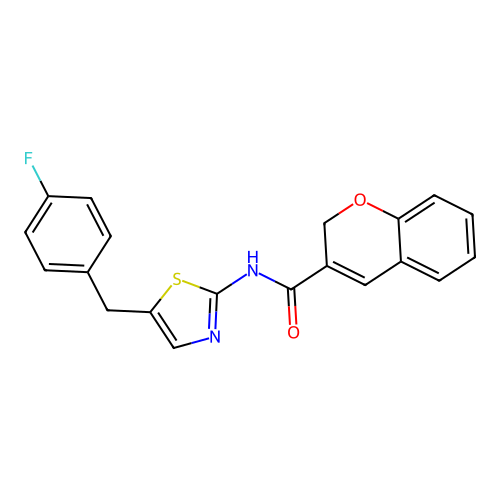 N-{5-[(4-Fluorophenyl)methyl]-1,3-thiazol-2-YL}-2H-chromene-3-carboxamide structure