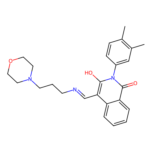 2-(3,4-dimethylphenyl)-4-[(3-morpholin-4-ylpropylamino)methylidene]isoquinoline-1,3-dione structure