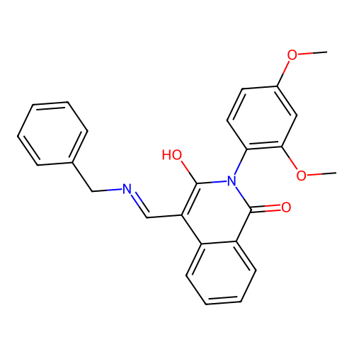 4-[(benzylamino)methylidene]-2-(2,4-dimethoxyphenyl)isoquinoline-1,3-dione structure
