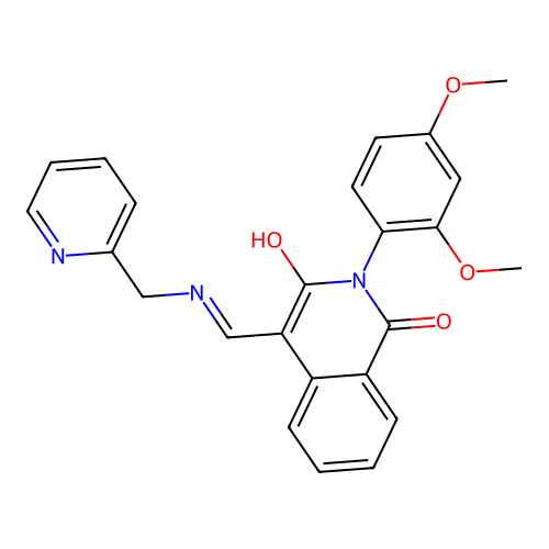 2-(2,4-dimethoxyphenyl)-4-[(pyridin-2-ylmethylamino)methylidene]isoquinoline-1,3-dione structure