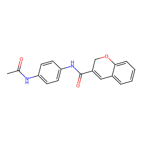 N-(4-acetamidophenyl)-2H-chromene-3-carboxamide structure