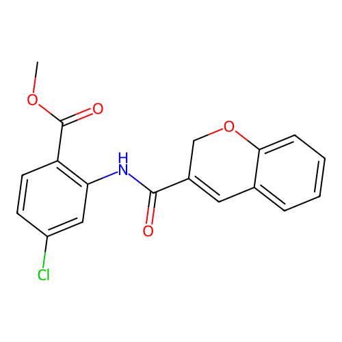 methyl 4-chloro-2-(2H-chromene-3-carboxamido)benzoate structure