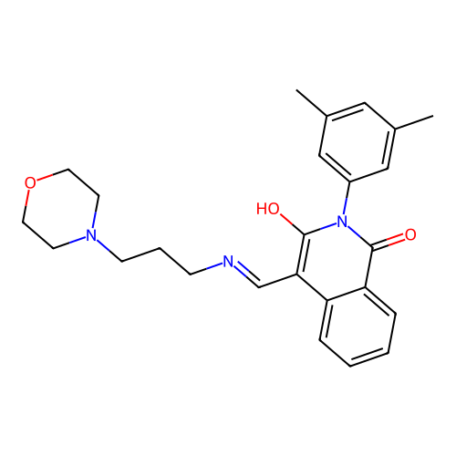 2-(3,5-dimethylphenyl)-4-[(3-morpholin-4-ylpropylamino)methylidene]isoquinoline-1,3-dione structure