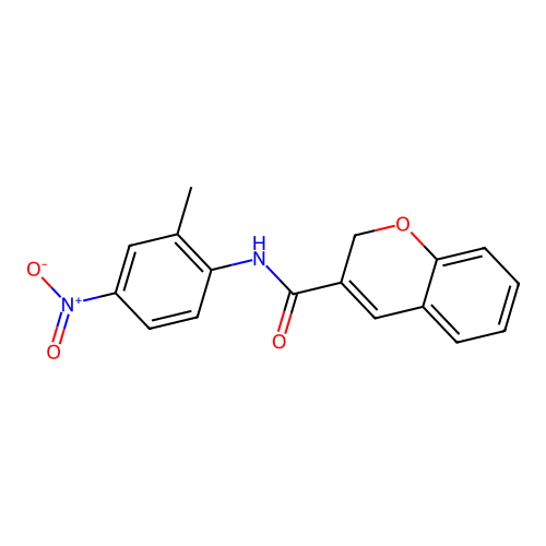 N-(2-methyl-4-nitrophenyl)-2H-chromene-3-carboxamide structure