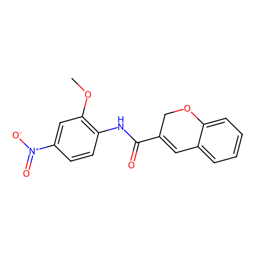 N-(2-methoxy-4-nitrophenyl)-2H-chromene-3-carboxamide structure