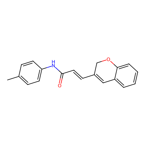 (2E)-3-(2H-chromen-3-yl)-N-(4-methylphenyl)prop-2-enamide structure