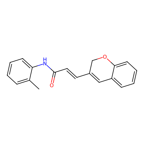 (2E)-3-(2H-chromen-3-yl)-N-(2-methylphenyl)prop-2-enamide structure