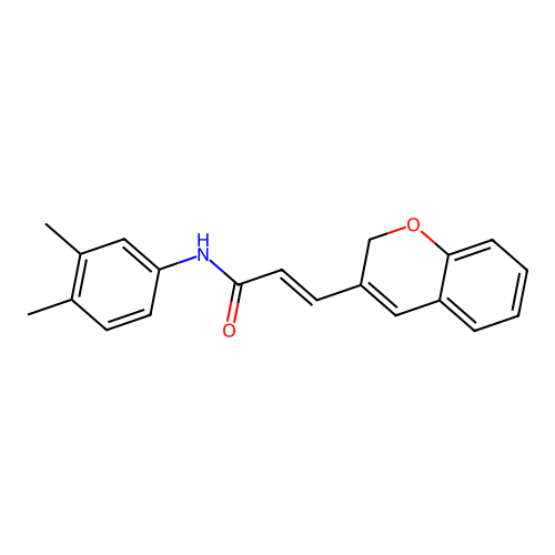 (2E)-3-(2H-chromen-3-yl)-N-(3,4-dimethylphenyl)prop-2-enamide structure