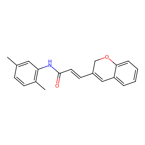 (2E)-3-(2H-chromen-3-yl)-N-(2,5-dimethylphenyl)prop-2-enamide structure
