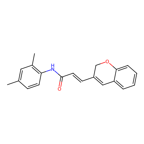 (2E)-3-(2H-chromen-3-yl)-N-(2,4-dimethylphenyl)prop-2-enamide structure