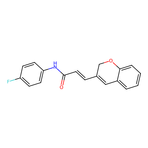 (2E)-3-(2H-chromen-3-yl)-N-(4-fluorophenyl)prop-2-enamide structure
