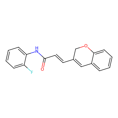 (2E)-3-(2H-chromen-3-yl)-N-(2-fluorophenyl)prop-2-enamide structure
