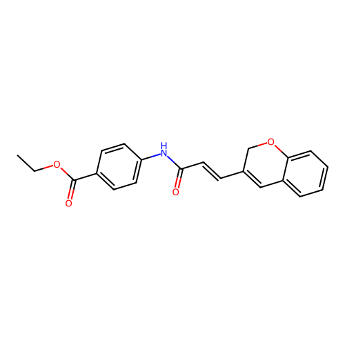 (E)-ethyl 4-(3-(2H-chromen-3-yl)acrylamido)benzoate structure