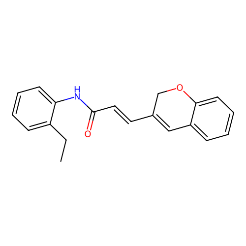 (2E)-3-(2H-chromen-3-yl)-N-(2-ethylphenyl)prop-2-enamide structure