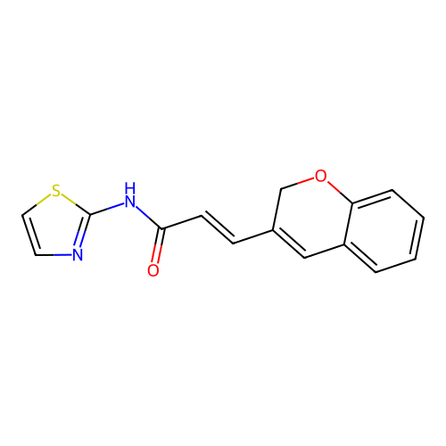 (2E)-3-(2H-chromen-3-yl)-N-(1,3-thiazol-2-yl)prop-2-enamide structure