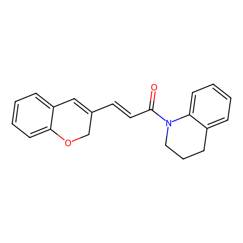 (2E)-3-(2H-chromen-3-yl)-1-(3,4-dihydroquinolin-1(2H)-yl)prop-2-en-1-one structure