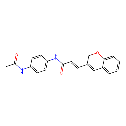 (2E)-N-[4-(acetylamino)phenyl]-3-(2H-chromen-3-yl)prop-2-enamide structure