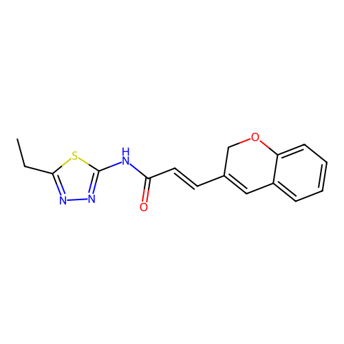 (E)-3-(2H-chromen-3-yl)-N-(5-ethyl-1,3,4-thiadiazol-2-yl)acrylamide structure
