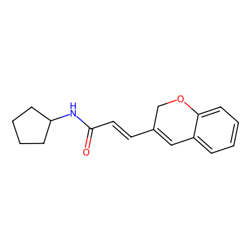 (2E)-3-(2H-chromen-3-yl)-N-cyclopentylprop-2-enamide structure