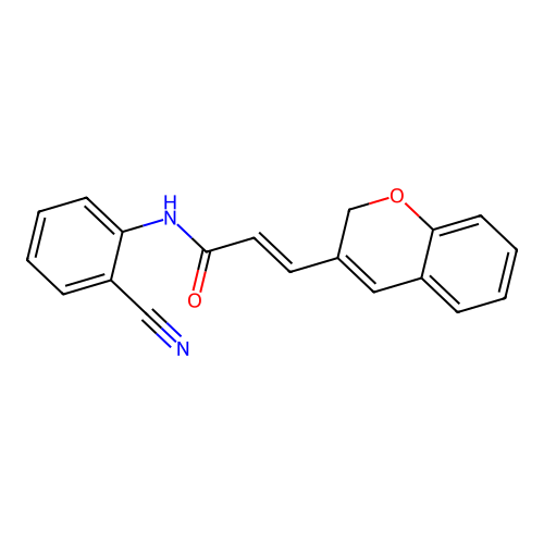(2E)-3-(2H-chromen-3-yl)-N-(2-cyanophenyl)prop-2-enamide structure