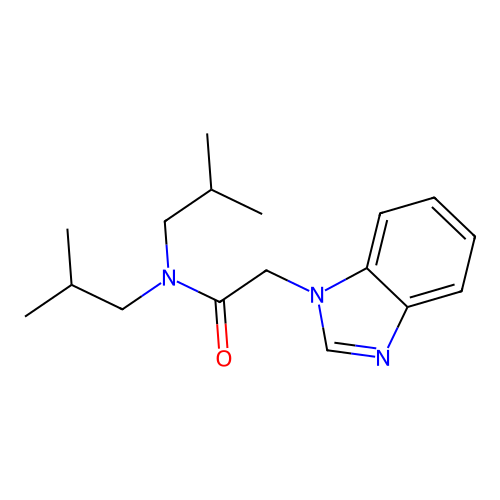 2-(benzimidazol-1-yl)-N,N-bis(2-methylpropyl)acetamide structure