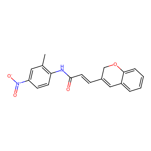 (2E)-3-(2H-chromen-3-yl)-N-(2-methyl-4-nitrophenyl)prop-2-enamide structure