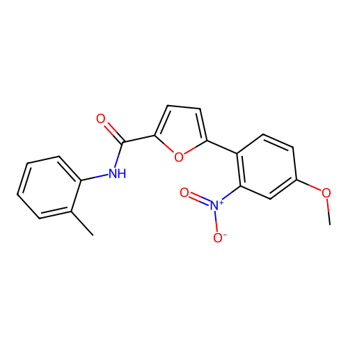 5-(4-methoxy-2-nitrophenyl)-N-(2-methylphenyl)furan-2-carboxamide structure