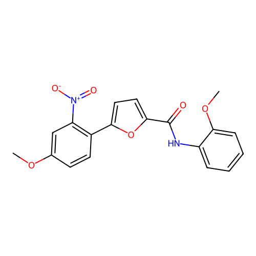 5-(4-methoxy-2-nitrophenyl)-N-(2-methoxyphenyl)furan-2-carboxamide structure