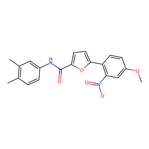 N-(3,4-dimethylphenyl)-5-(4-methoxy-2-nitrophenyl)furan-2-carboxamide structure