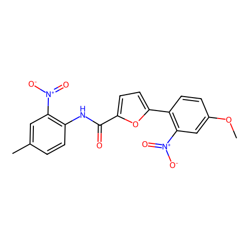 5-(4-methoxy-2-nitrophenyl)-N-(4-methyl-2-nitrophenyl)furan-2-carboxamide structure