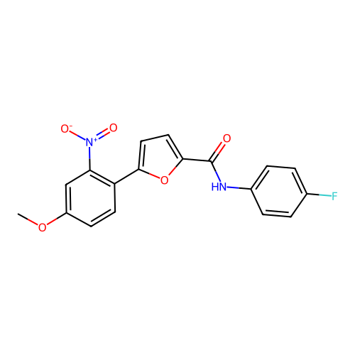 N-(4-fluorophenyl)-5-(4-methoxy-2-nitrophenyl)furan-2-carboxamide structure