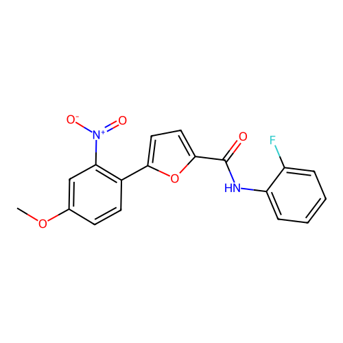 N-(2-fluorophenyl)-5-(4-methoxy-2-nitrophenyl)furan-2-carboxamide structure