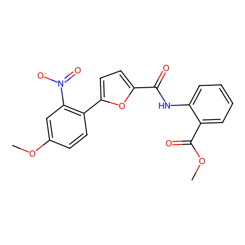 Methyl 2-(5-(4-methoxy-2-nitrophenyl)furan-2-carboxamido)benzoate structure