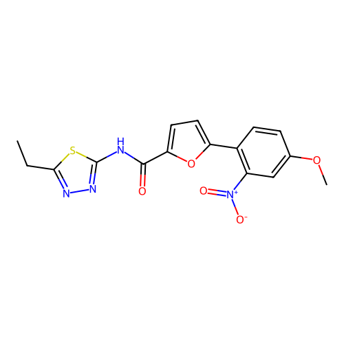 N-(5-ethyl-1,3,4-thiadiazol-2-yl)-5-(4-methoxy-2-nitrophenyl)furan-2-carboxamide structure