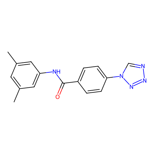N-(3,5-dimethylphenyl)-4-(1H-tetrazol-1-yl)benzamide structure