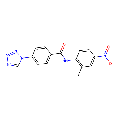 N-(2-methyl-4-nitrophenyl)-4-(1H-tetrazol-1-yl)benzamide structure