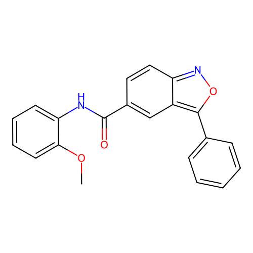 N-(2-methoxyphenyl)-3-phenyl-2,1-benzoxazole-5-carboxamide structure