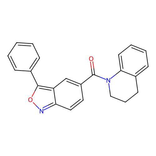 3-Phenylbenzo[c]isoxazol-5-yl 1,2,3,4-tetrahydroquinolyl ketone structure