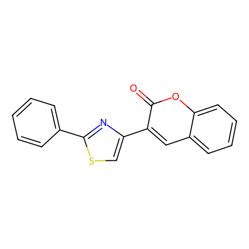 2H-1-Benzopyran-2-one, 3-(2-phenyl-4-thiazolyl)- structure