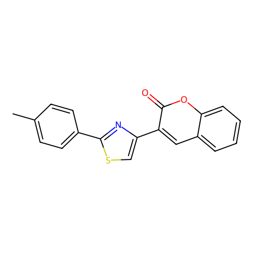 2H-1-Benzopyran-2-one, 3-[2-(4-methylphenyl)-4-thiazolyl]- structure