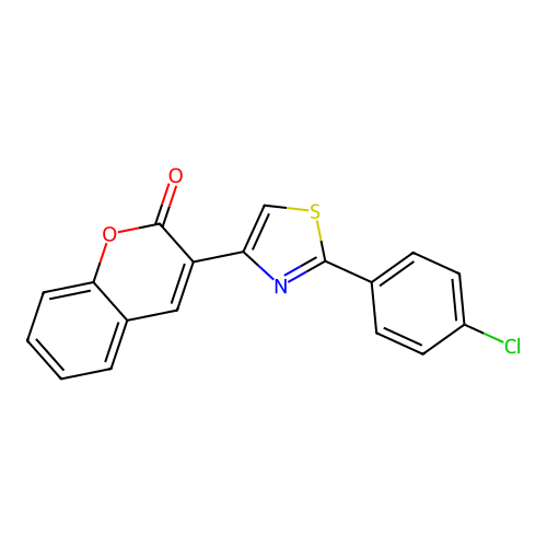 2H-1-Benzopyran-2-one, 3-[2-(4-chlorophenyl)-4-thiazolyl]- structure